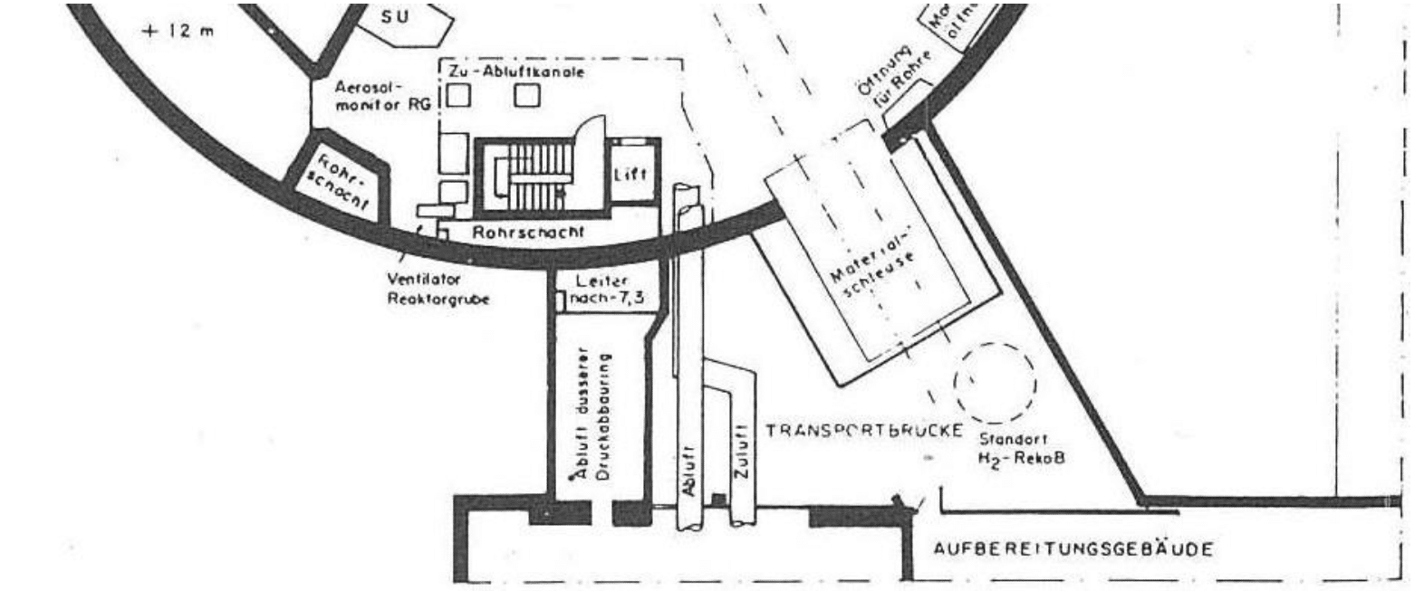 Figure 5 Reaktorgebäude Grundriss +8m, Fig: 12.1.3.b, KKM Sicherheitsbericht 1989